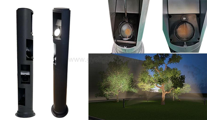 40W-80W AC100-240V CREE LED Pillar Floodlight Outdoor Tree Park Luminaires IP65